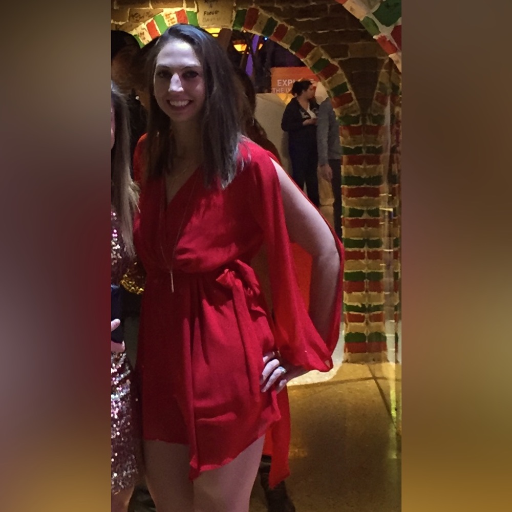 $6 bundled Red Dress with open arm slits